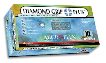 DIAMOND GRIP PLUS X-LARGE LATEX GLOVES PWD FREE
