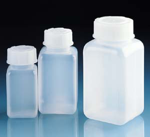 LDPE SQ. WIDE MOUTH BOTTLE 250ML W/SCREW CAP - Click Image to Close