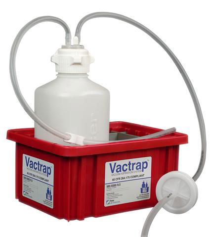 VACTRAP (TM) HDPE, 2L RED BIN, ¼ IN. ID TUBING - Click Image to Close