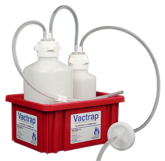 VACTRAP (TM) PP, 2L + 1L RED BIN, ¼ IN. ID TUBING - Click Image to Close