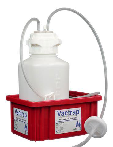 VACTRAP (TM) HDPE, 4L RED BIN, ¼ IN. ID TUBING - Click Image to Close